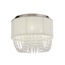 Plafoniera Searchlight Bellano metal, textil, acril, crom, alb, transparent, G9, 7W - 62617-3CC