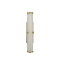 Aplica de perete pentru baie Searchlight CLAMP metal, opal sticla, auriu, LED, 7W, 3000k,  561 Lm - 63124-1GO
