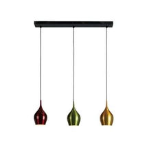 Pendul Searchlight Vibrant metal, negru, multicolor, E14, 60W - 6463-3