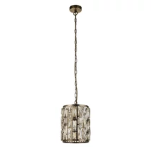 Pendul Searchlight BIJOU metal, sticla, alama, sampanie, E27 - 6581-1AB