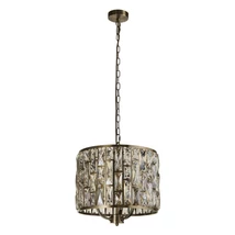 Pendul Searchlight BIJOU metal, sticla, alama, sampanie, E14 - 6583-3AB