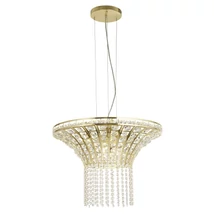 Pendul Searchlight GEMMA metal, cristal, alama, transparent, G9 - 68511-8SB