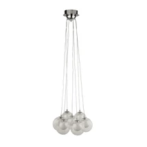 Pendul Searchlight CLUSTER metal, sticla, crom, transparent, LED, 3000K, 17W, 1602lm - 6867-7CC