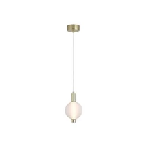 Pendul Searchlight Luminique metal, sticla, alama, opal, LED, 6W, 670lm, 3000K - 69410SB