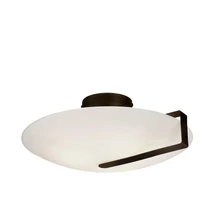 Plafoniera Searchlight SUNDIAL metal, sticla, negru, alb, E27 - 73990-3BK