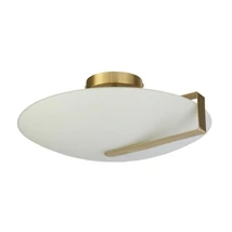 Plafoniera Searchlight SUNDIAL metal, sticla, auriu, alb, E27 - 73990-3GO
