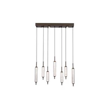 Pendul Searchlight Cattail metal, sticla, maro, transparent, LED, 33W, 2238lm, 3000K - 76210-7CL