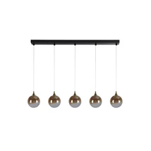 Pendul Searchlight ALCHEMY metal, sticla, negru, chihlimbar, LED, 19W,  3000K, 1444 Lm - 76410-5BK