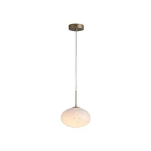 Pendul Searchlight Confetti metal, sticla, auriu, alb, LED, 9W, 699lm, 3000K - 80820-1GO