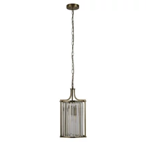 Pendul Searchlight VICTORIA metal, cristal, alama, transparent, E14 - 8092-2AB
