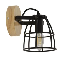 Aplica de perete Searchlight VISION metal, lemn, negru, maro, E14 - 81698-1BK