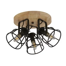 Plafoniera Searchlight VISION metal, lemn, negru, maro, E14 - 81698-3BK