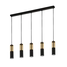 Pendul Searchlight MERRYGOLD metal, acril, negru, alama, GU10 - 82121-5BK