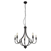 Candelabru Searchlight LODGE metal, negru, E14 - 82915-5BK