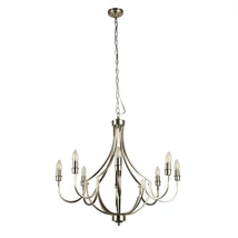 Candelabru Searchlight LODGE metal, argintiu, E14 - 82918-8SS