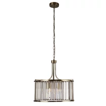 Pendul Searchlight VICTORIA metal, cristal, alama, transparent, E27 - 8295-5AB