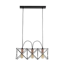 Pendul Searchlight ANTHEA metal, negru, cupru, E27 - 8413-3BK
