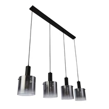 Pendul Searchlight SWEDEN metal, sticla, negru, fumuriu, E27 - 88910-4BK
