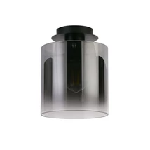 Plafoniera Searchlight SWEDEN metal, sticla, negru, fumuriu, E27 - 88911-1BK