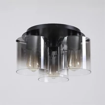 Plafoniera Searchlight SWEDEN metal, sticla, negru, fumuriu, E27 - 88911-3BK