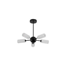 Plafoniera Searchlight Cosmic metal, sticla, negru, transparent, G9, 10W - 96505-5BK