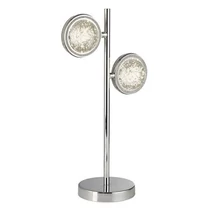 Veioza Searchlight Quartz metal, sticla, crom, transparent, LED, 10W, 576lm, 4000K - EU28701-2CC