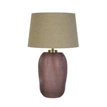 Veioza Searchlight AMETHYST metal, sticla, textil, pink, natur, E27 - EU44652PI