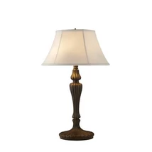 Veioza Searchlight Amy metal, textil, negru, alb, E27, 60W - EU46091WH