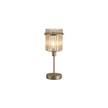 Veioza Searchlight Swizzle metal, sticla, auriu, sampanie, E14, 60W - EU55622CP