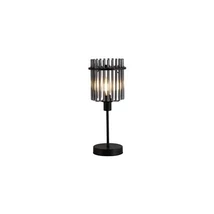 Veioza Searchlight Swizzle metal, sticla, negru, fumuriu, E14, 60W - EU55622SM