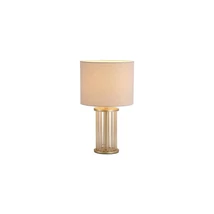 Veioza Searchlight Swizzle metal, sticla, textil, auriu, sampanie, alb, E27, 40W - EU55623CP