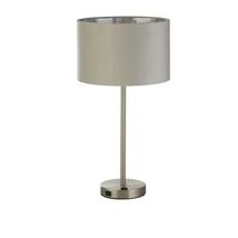 Veioza Searchlight FINN metal, catifea, nichel, gri, E27 - EU58911GY