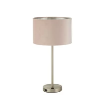 Veioza Searchlight FINN metal, catifea, nichel, roz, E27 - EU58911PI