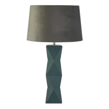 Veioza Searchlight CHATHAM ceramica, catifea, albastru, gri, E27 - EU60064BL