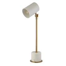 Veioza Searchlight BEAM marmura, metal, alb, auriu, E27 - EU60108WH