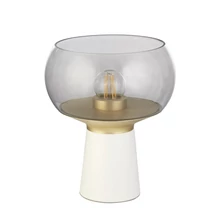 Veioza Searchlight GOBLET metal, sticla, alb, alama, fumuriu, E27 - EU60241