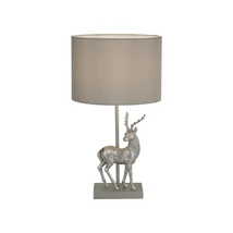 Veioza Searchlight DEER rasina, tesatura, argintiu, gri, E27 - EU60436SI