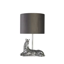Veioza Searchlight ZEBRA rasina, tesatura, argintiu, gri, E27 - EU60941