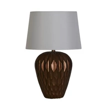 Veioza Searchlight ROSETTA rasina, textil, bronz, alb, E27 - EU61420BZ