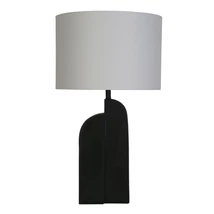 Veioza Searchlight PERTH rasina, textil, negru, alb, E27 - EU61650BK