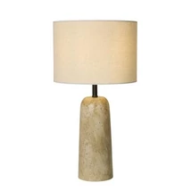 Veioza Searchlight Agra piatra, textil, maro, bej, E27, 60W - EU62019