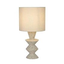 Veioza Searchlight Malacca ceramic, textil, alb, E27, 60W - EU62021CR