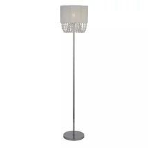 Lampadar Searchlight Bellano metal, textil, acril, crom, alb, transparent, E27, 60W - EU62618CC