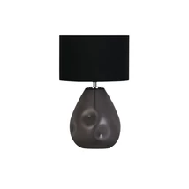 Veioza Searchlight DEVON metal, sticla, textil, negru,  E27 - EU65420BK