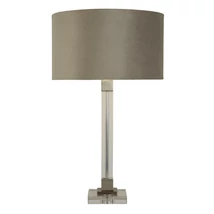 Veioza Searchlight SCARBOROUGH metal, cristal, catifea, nichel, transparent, taupe, E27 - EU67521TA