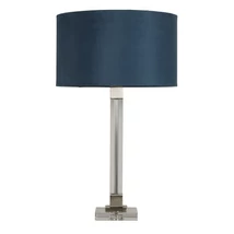 Veioza Searchlight SCARBOROUGH metal, cristal, catifea, nichel, transparent, teal, E27 - EU67521TE