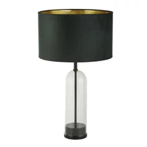 Veioza Searchlight OXFORD metal, sticla, catifea, negru, transparent, verde, E27 - EU81711GR