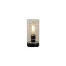 Veioza Searchlight Broughton metal, sticla, negru, chihlimbar, E27, 60W - EU82329AM