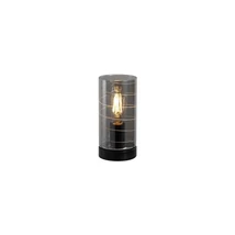 Veioza Searchlight Broughton metal, sticla, negru, fumuriu, E27, 60W - EU82329SM