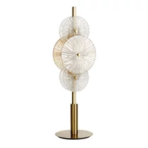 Veioza Searchlight WAGON WHEEL metal, sticla, bronz, alama, transparent, G9 - EU88211-6BZ